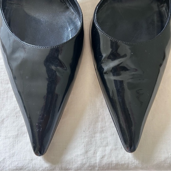 Calvin Klein, black patent leather, strap heels - Picture 4 of 7